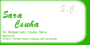 sara csuha business card